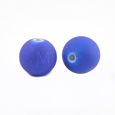 Rubberized Style Acrylic Beads MACR-T023-31B-1
