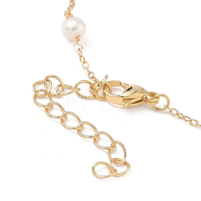 Natural Pearl Beaded Chain Bracelet BJEW-JB09447-1