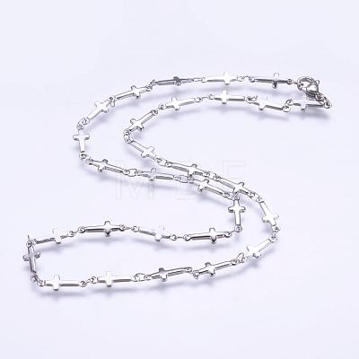 304 Stainless Steel Chain Necklaces STAS-P164-01P-1