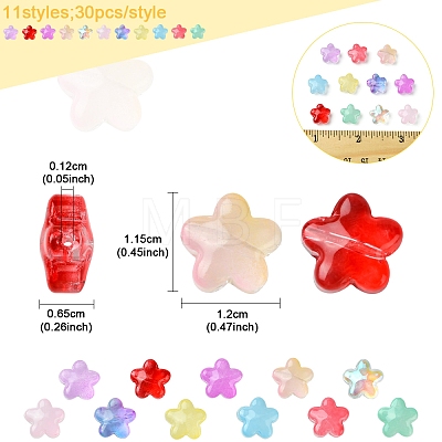 30Pcs Baking Paint Glass Beads GLAA-FS0001-99C-1