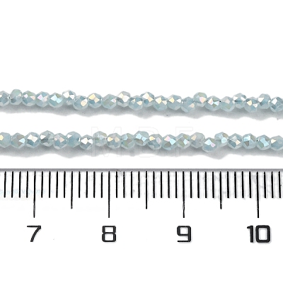 Transparent Electroplate Glass Beads Strands EGLA-H107-01A-B08-1