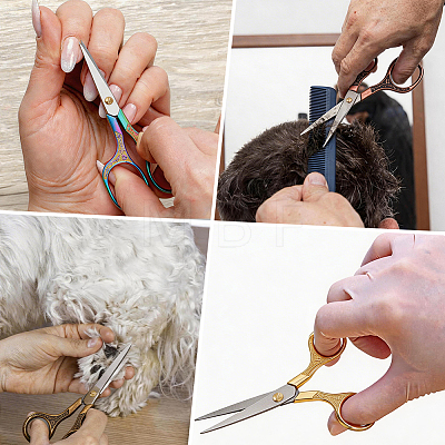 6Pcs 6 Colors Stainless Steel Embroidery Scissors AJEW-CY0003-16-1