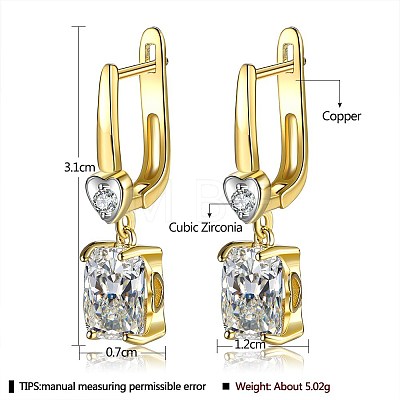 Brass Micro Pave Cubic Zirconia Hoop Earring EJEW-BB36360-1