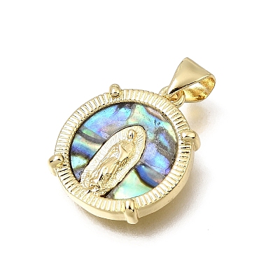 Virgin Mary Theme Brass & Natural Shell Pendants SH-CBA7C77-01B-G04-1