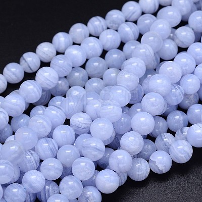 Grade AA Natural Blue Lace Agate Beads Strands G-F222-30-4mm-1