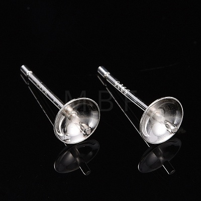 925 Sterling Silver Stud Earring Findings STER-E062-04C-S-1