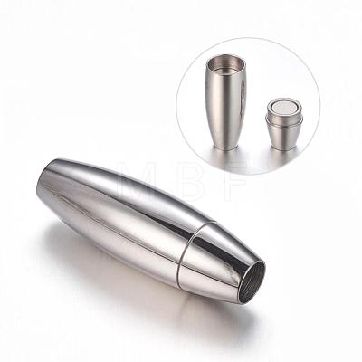 Smooth 304 Stainless Steel Magnetic Clasps with Glue-in Ends MC088-1