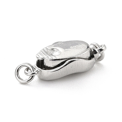 Rhodium Plated 925 Sterling Silver Bayonet Clasps STER-Z001-105B-S-1