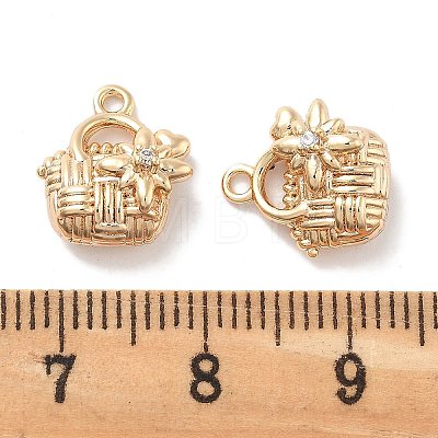 Brass Micro Pave Cubic Zirconia Pendants KK-M102-44G-1