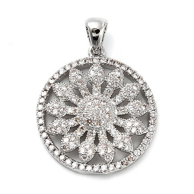 Brass Micro Pave Cubic Zirconia Pendants KK-L229-072P-1