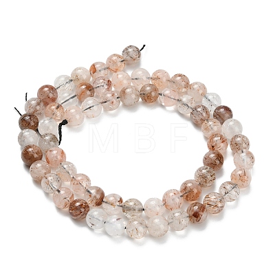 Natural Copper Rutilated Quartz Beads Strands G-L642-B07-6mm-1