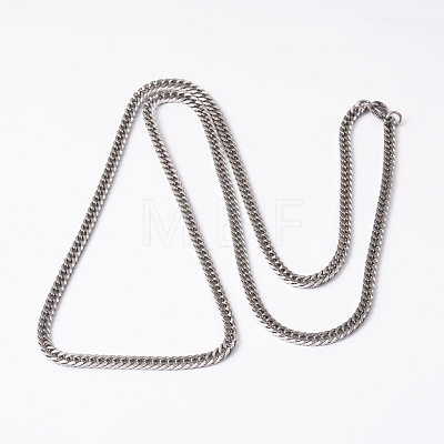 304 Stainless Steel Curb Chain Necklaces NJEW-I194-22-1