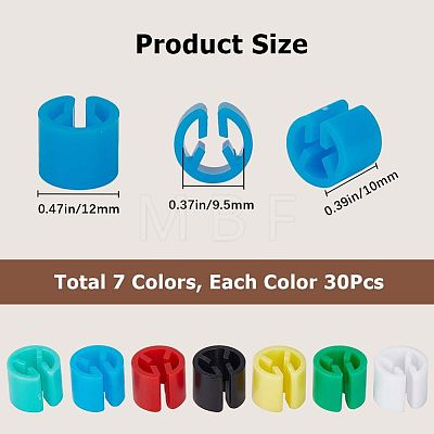 Gorgecraft 210Pcs 7 Colors Plastic Garment Markers Color Tags KY-GF0001-36-1