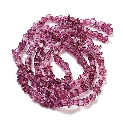 Transparent Crackle Glass Beads Strands GLAA-U004-01A-1