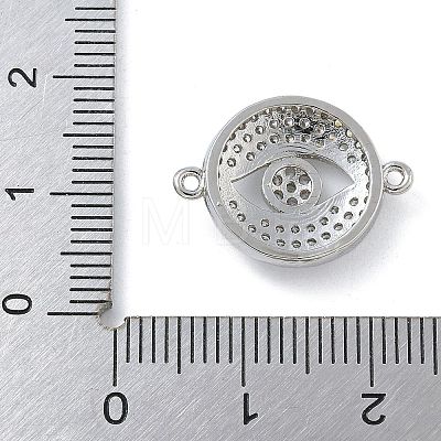 Rack Plating Brass Micro Pave Clear Cubic Zirconia Eye Connector Charms KK-A234-047P-1