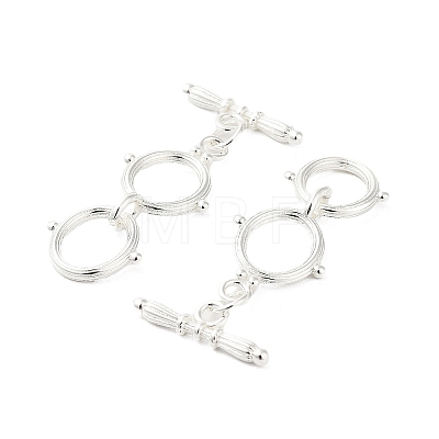 Rack Plating Brass Toggle Clasps KK-F820-13S-1