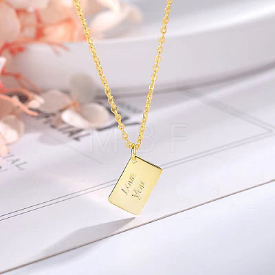 Stainless Steel Envelope Pendant Necklaces GL7398-1-1