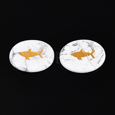 Natural Howlite Cabochons G-T143-28N-1