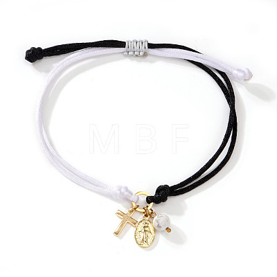 Handmade Adjustable Brass Cord Charm Bracelets OH6881-8-1