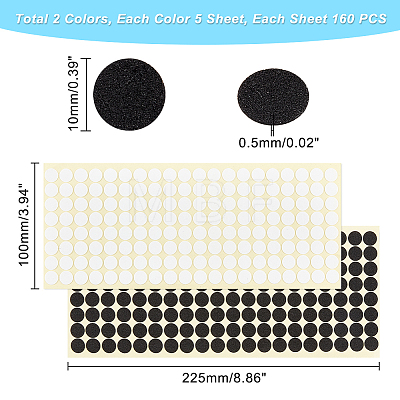 AHADERMAKER 10 Sheets 2 Colors Scratch Resistant Stickers Dots for Mobile Phone Case FIND-GA0002-74-1