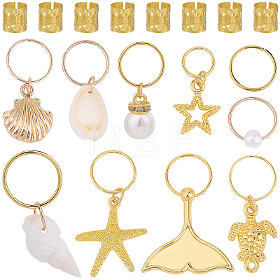 1 Bag Alloy Hair Braid Pendant OHAR-BM0001-06-1