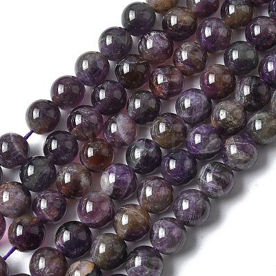 Natural Amethyst Beads Strands G-G779-8MM-05A-1