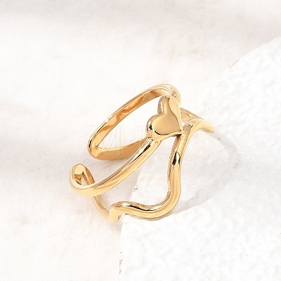 304 Stainless Steel Cuff Open Rings SA-CBAD22F-01G-H-1