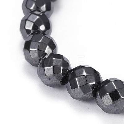 Synthetic Magnetic Hematite Stretch Bracelets BJEW-F382-01-1