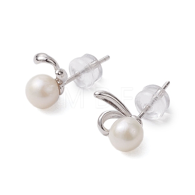 Natural Pearl Ear Studs EJEW-P286-39P-1