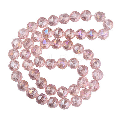 Electroplate Transparent Glass Beads Strands EGLA-N002-34A-C02-1