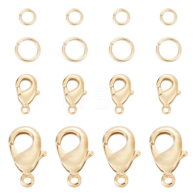 16Pcs 2 Styles Brass Lobster Claw Clasps KK-TA0009-17-1