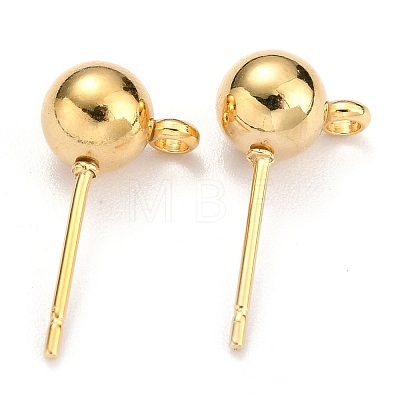 304 Stainless Steel Ball Post Stud Earring Findings STAS-Z035-01G-F-1