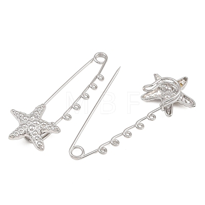 Starfish 304 Stainless Steel Safety Pins Brooch Findings SA-CBA098D-16D-P05-1