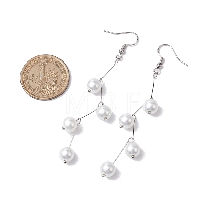 Glass Pearl Dangle Earrings EJEW-JE05987-1