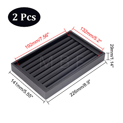 7-Slot Wooded with PU leather Ring Display Stands RDIS-WH0019-01-1