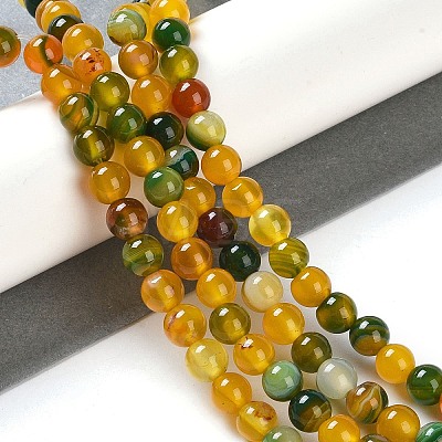 Natural Striped Agate/Banded Agate Beads Strands G-Z060-A01-A18-1