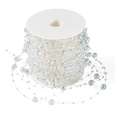 Acrylic Round Beaded Link Chains DIY-MB0007-001A-1