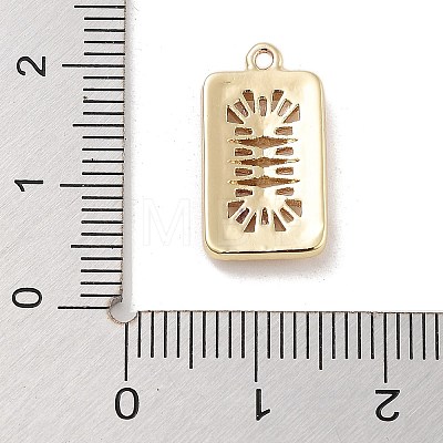 Brass with Clear Cubic Zirconia Pendants KK-Z061-21C-G-1