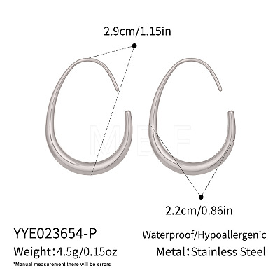 304 Stainless Steel Teardrop Dangle Earrings TS6139-2-1