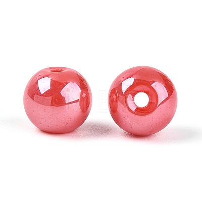 Electroplate Round Glass Beads Strands EGLA-T029-07H-1