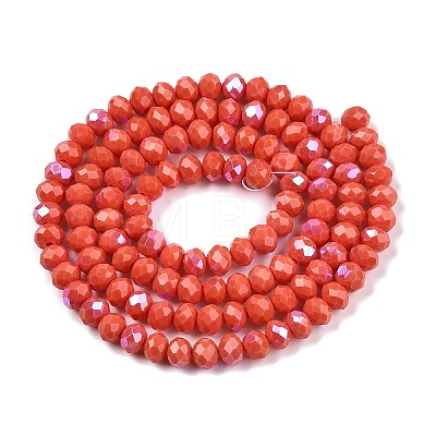 Electroplate Opaque Solid Color Glass Beads Strands EGLA-A044-P4mm-L21-1