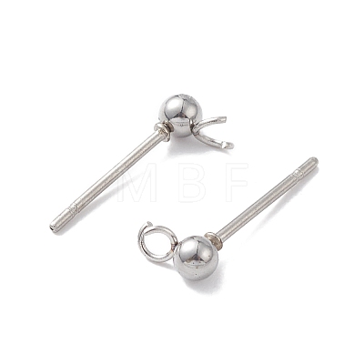 304 Stainless Steel Ball Post Stud Earring Findings STAS-Z035-03P-1