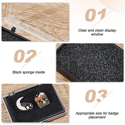 Plastic Badge Storage Gift Box CON-WH0099-06B-1