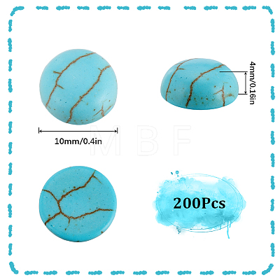 Dyed Synthetic Turquoise Cabochons TURQ-SC0001-05B-1