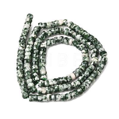 Natural Green Spot Jasper Heishi Beads Strands G-A299-A22-01-1