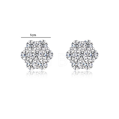 925 Sterling Silver Pave Moissanite Stud Earrings for Women SX7074-2-1