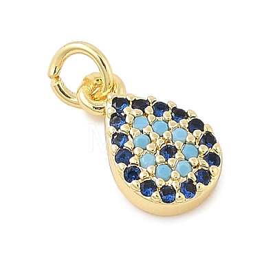 Brass Micro Pave Cubic Zirconia Pendants KK-U056-09G-1