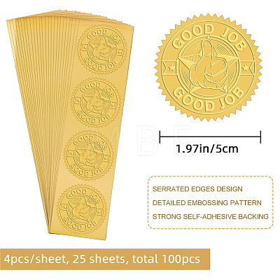 Self Adhesive Gold Foil Embossed Stickers DIY-WH0211-277-1