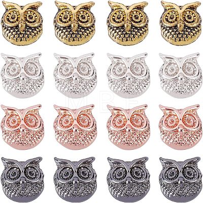 Owl Alloy Beads PALLOY-FH0001-07-RS-1