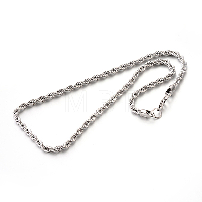 304 Stainless Steel Rope Chain Necklaces STAS-M174-010P-A-1